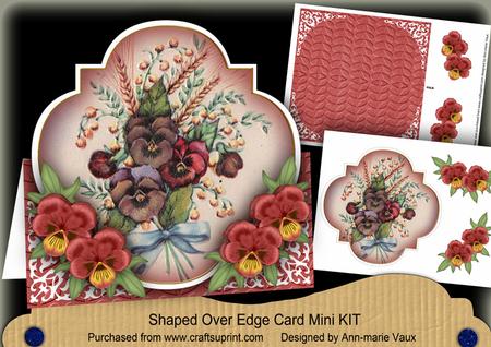 Pansy Bouquet Fancy Over 3D Mini Card Kit