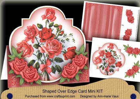 Red Roses Fancy Over 3D Mini Card Kit