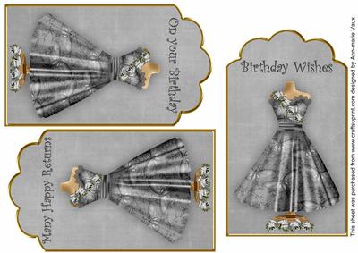 Black Butterfly Dress Birthday Mix1 Fashion Tag Sheet