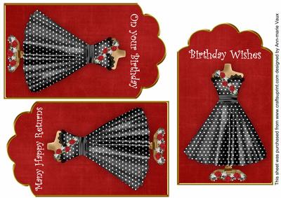 Black Red Rose Dress Birthday Mix1 Fashion Tag Sheet