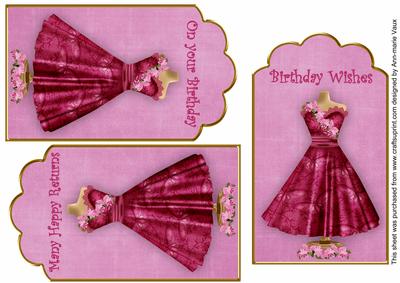 Cerise Butterfly Dress Birthday Mix1 Fashion Tag Sheet