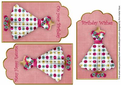 Cerise Daisy Dress Birthday Mix1 Fashion Tag Sheet