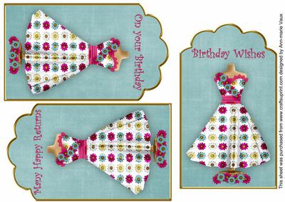 Cerise Teal Daisy Dress Birthday Mix1 Fashion Tag Sheet