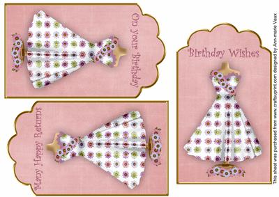 Pink Daisy Dress Birthday Mix1 Fashion Tag Sheet
