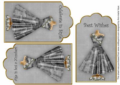 Black Butterfly Dress Birthday Mix2 Fashion Tag Sheet
