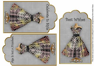 Black Metal Fleur Dress Birthday Mix2 Fashion Tag Sheet