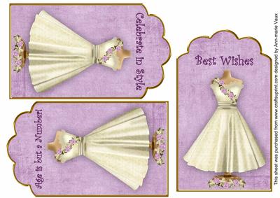 Cream Lilac Dress Birthday Mix2 Fashion Tag Sheet