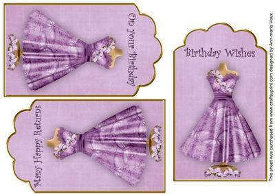 Lilac Butterfly Dress Birthday Mix2 Fashion Tag Sheet