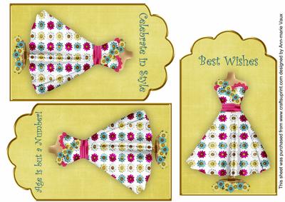 Lemon Teal Daisy Dress Birthday Mix2 Fashion Tag Sheet