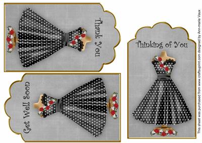 Black Red Rose Dress General Mix Fashion Tag Sheet