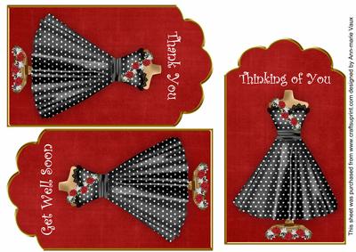 Red Black Rose Dress General Mix Fashion Tag Sheet