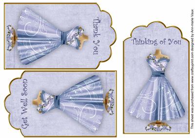 Blue Birdy Dress General Mix Fashion Tag Sheet