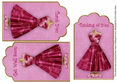 Cerise Butterfly Dress General Mix Fashion Tag Sheet