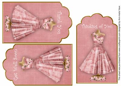 Pink Butterfly Dress General Mix Fashion Tag Sheet