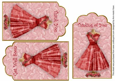 Red Butterfly Dress General Mix Fashion Tag Sheet