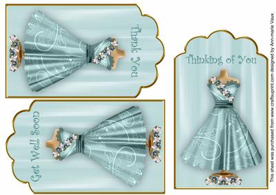 Teal Birdy Dress General Mix Fashion Tag Sheet