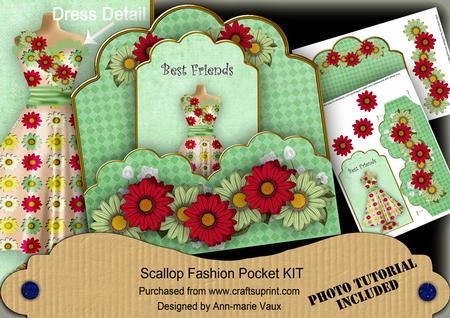 Retro Daisy Best Friends Fashion Scallop Tag Cf Mini Kit