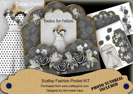 Black Dotty Passion for Fashion Scallop Tag Cf Mini Kit