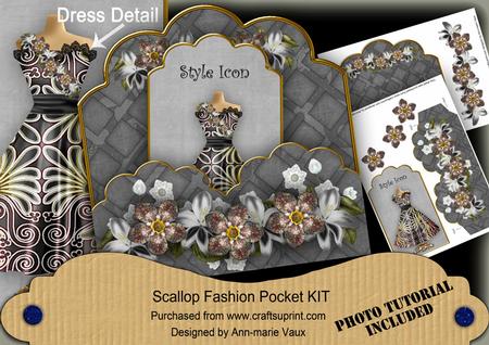 Black Met Fleur Style Icon Scallop Fashion Tag Cf Mini Kit