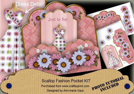 Pink Daisy Just to Say -  Scallop Fashion Tag Cf Mini Kit