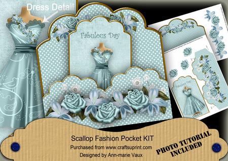 Teal Dotty Fabulous Day Scallop Fashion Tag Cf Mini Kit