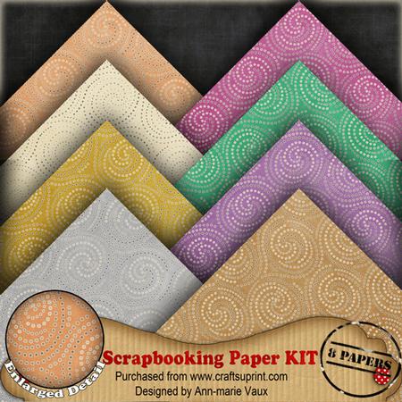 Swirls Colours2 Scrapbooking 8 Paper Kit