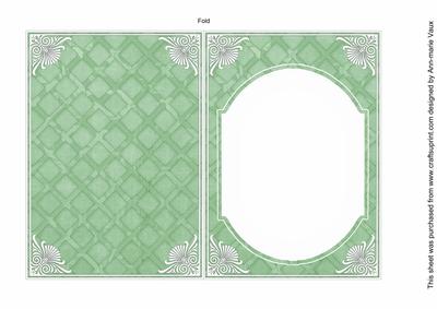 Mid Green Aged Lattice Fashion Base 7x5in Folded Insert