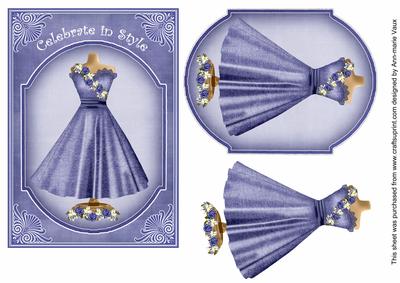 Blue Celebrate in Style 7x5inch Fashion Topper