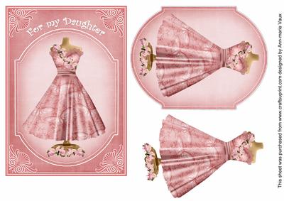 Pink Butterfly My Daughter 7x5inch Fashion Topper