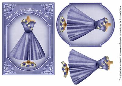 Blue Dress Daughter in Law 7x5inch Fashion Topper