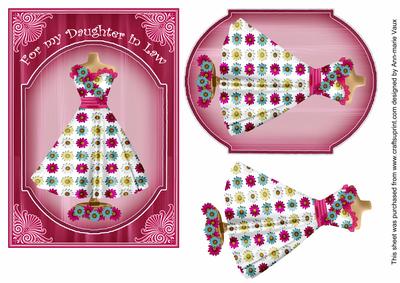 Cerise Daisy Daughter in Law 7x5inch Fashion Topper