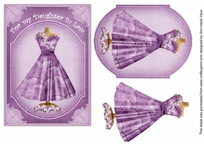 Lilac Butterfly Daughter in Law 7x5inch Fashion Topper