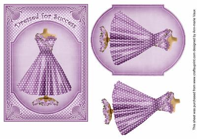 Lilac Dotty Dressed for Success 7x5inch Fashion Topper