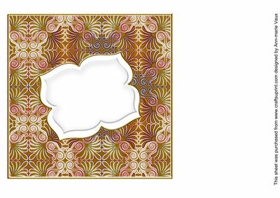Gold Metal Fleur Fancy 7in x 7in Square Insert Panel