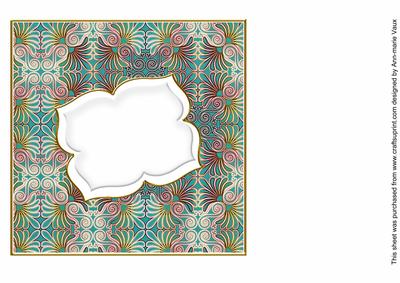 Teal Metal Fleur Fancy 7in x 7in Square Insert Panel