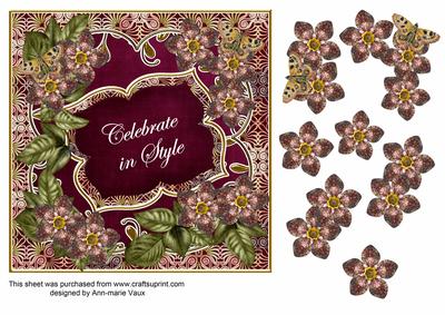 Hot Pink Met Fleur Celebrate in Style 7in Fancy Deco Topper