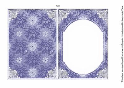 Blue Lace Flower Fashion Base 7x5in Folded Insert