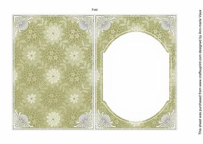Cream Lace Flower Fashion Base 7x5in Folded Insert