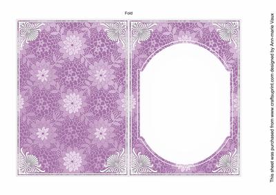 Lilac Lace Flower Fashion Base 7x5in Folded Insert