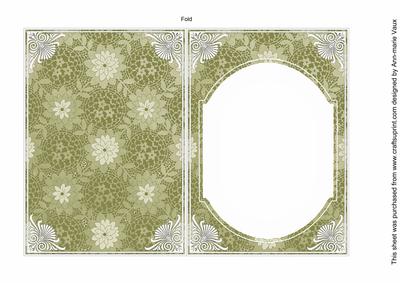 Olive Lace Flower Fashion Base 7x5in Folded Insert