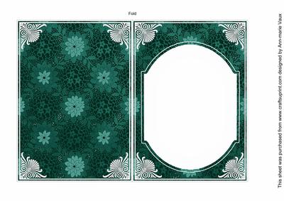Peacock Lace Flower Fashion Base 7x5in Folded Insert