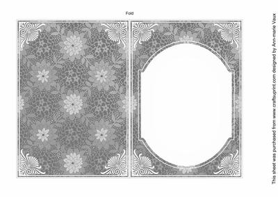 Silver Lace Flower Fashion Base 7x5in Folded Insert