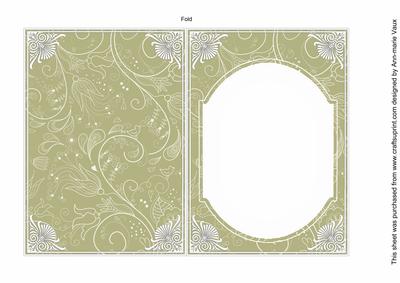 Olive Little Birdy Fashion Base 7x5in Folded Insert