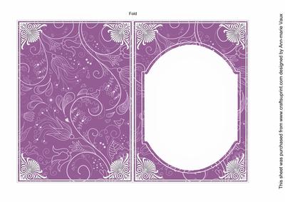Purple Little Birdy Fashion Base 7x5in Folded Insert