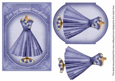 Blue Dress My Grand-daughter 7x5inch Fashion Topper