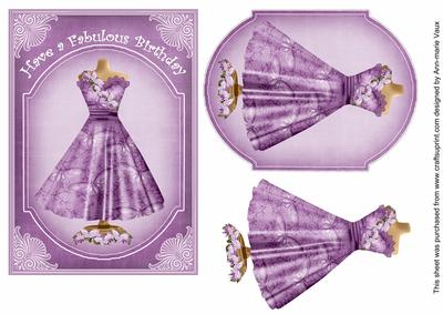 Lilac Butterfly Fabulous Birthday 7x5inch Fashion Topper