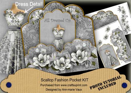 Silver Magnolia All Dressed Up Scallop Fashion Tag Cf Kit