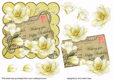 Lemon Magnolia Happy Birthday 6in Step by Step