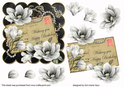 Silver Magnolia Happy Birthday 6in Step by Step