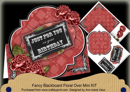 Red Rose Just for You Blackboard Over 3D Card Kit